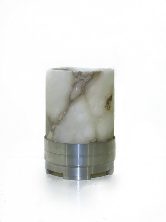 Short Tea Lite Candle Holder in Marble